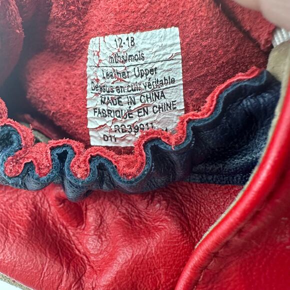 Robeez Soft Soles Leather Baby Shoes 12-18 Mths Police Car First Steps Red/Black - Picture 6 of 6